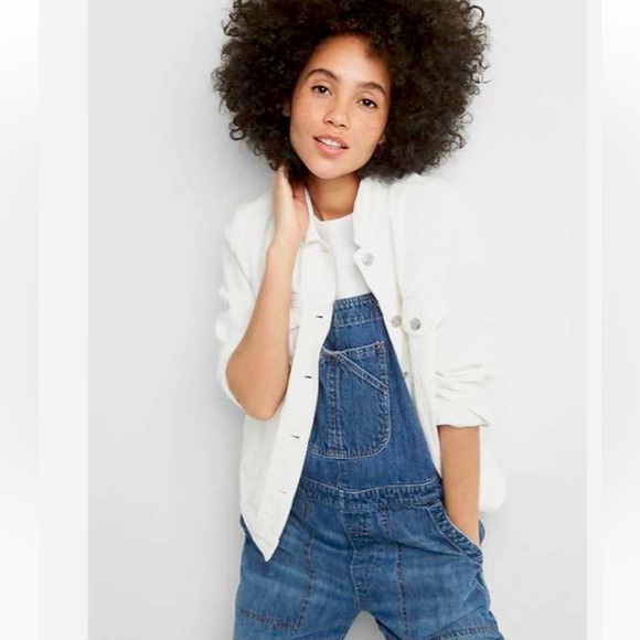 GAP Relaxed Ankle Denim Overalls Medium Indigo - Picture 3 of 16